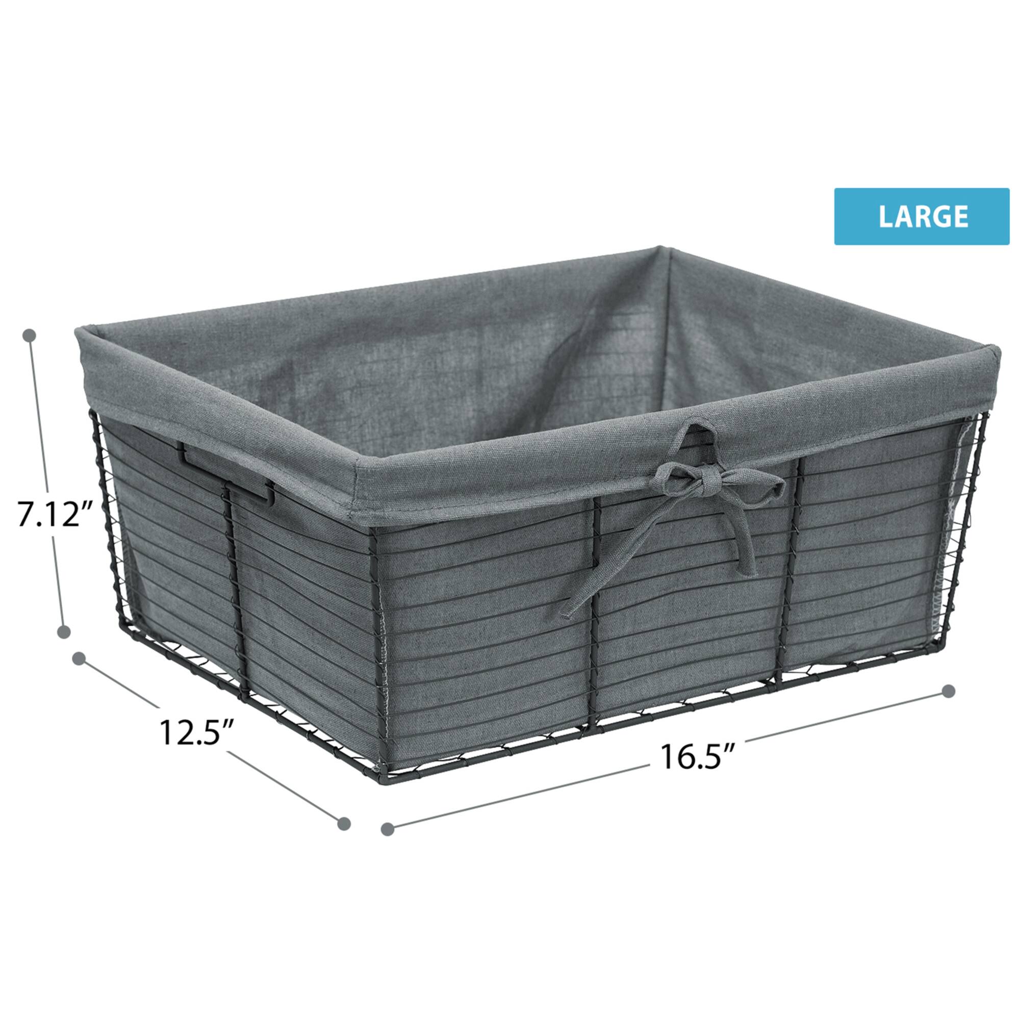 Sorbus 17" Wire Baskets with Removable Liner, 2ct.